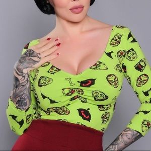 Kayla monster print Pinup girl clothing 🖤2X